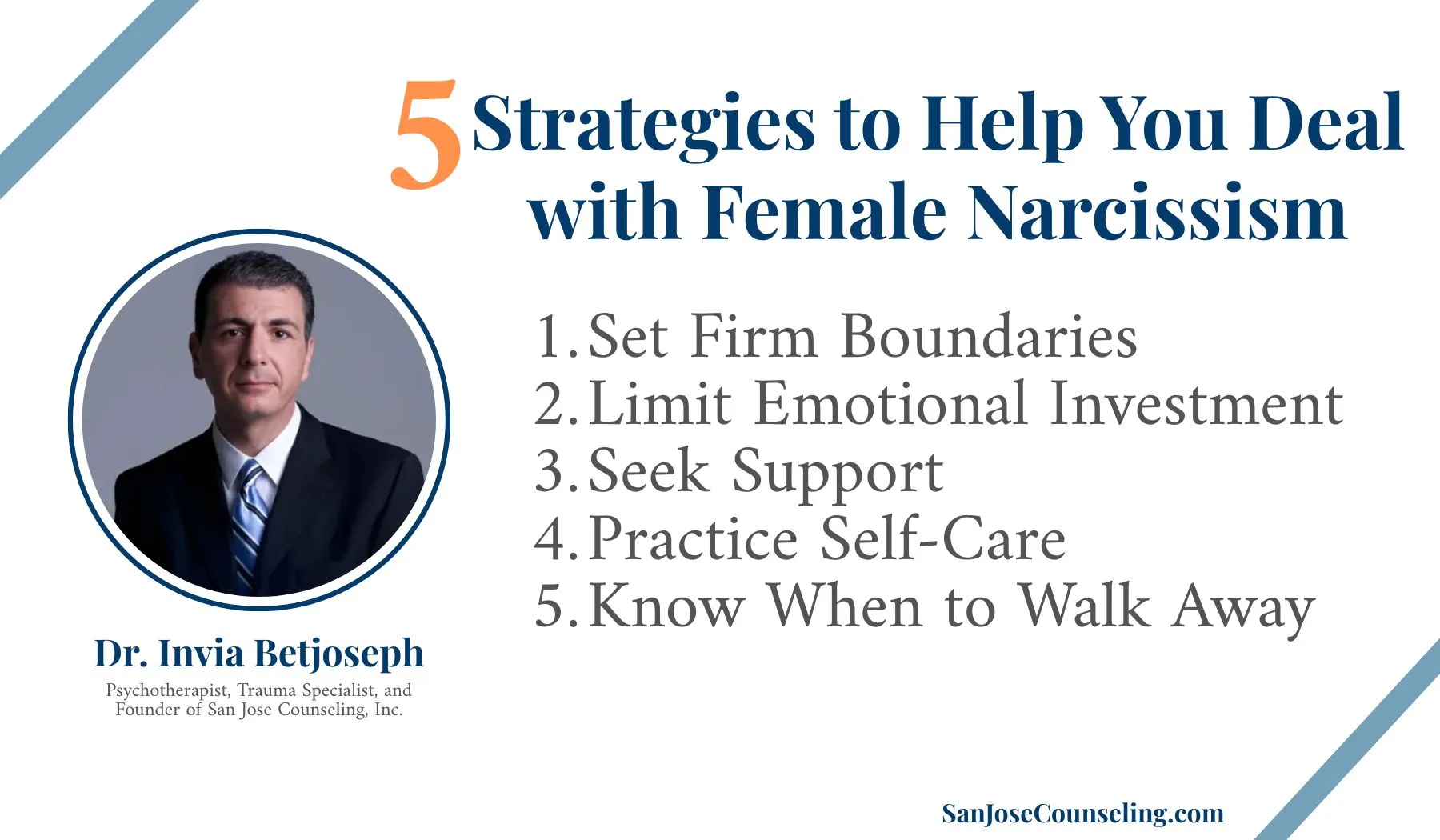 5 Strategies by the Dr. Invia Betjoseph to help you deal with Female Narcissism