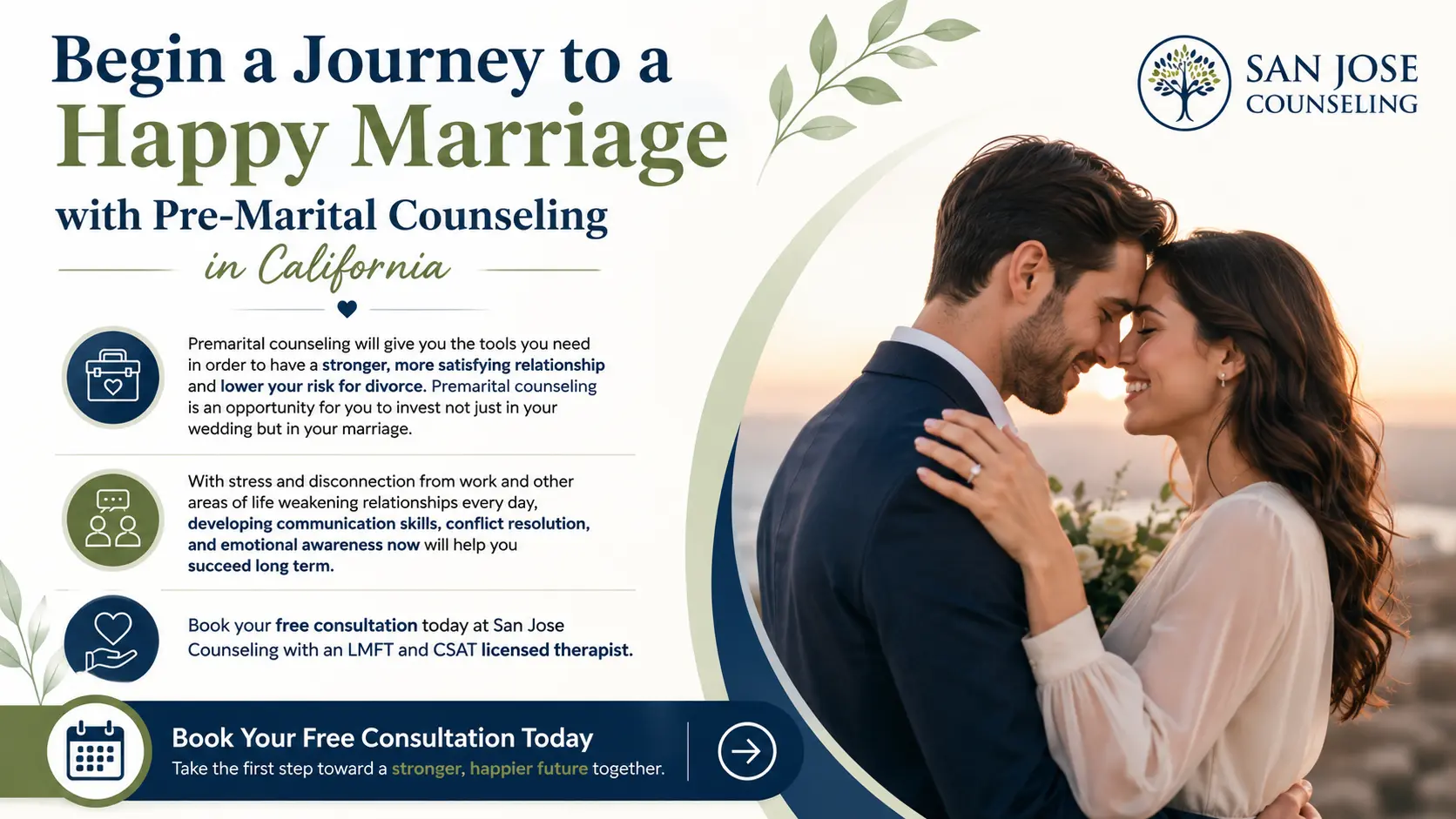 Begin a Journey to a Happy Marriage with Pre-Marital Counseling in California